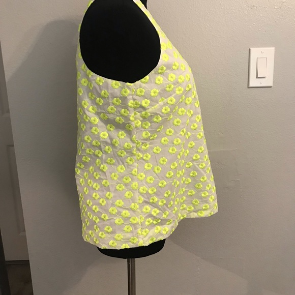 J crew embroidered yellow floral racer back - Picture 3 of 7